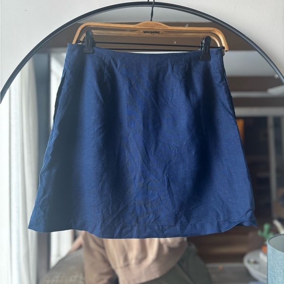 ARITZIA WILFRED | Navy Button-Front linen Skirt | size 10 - Picture 3 of 5